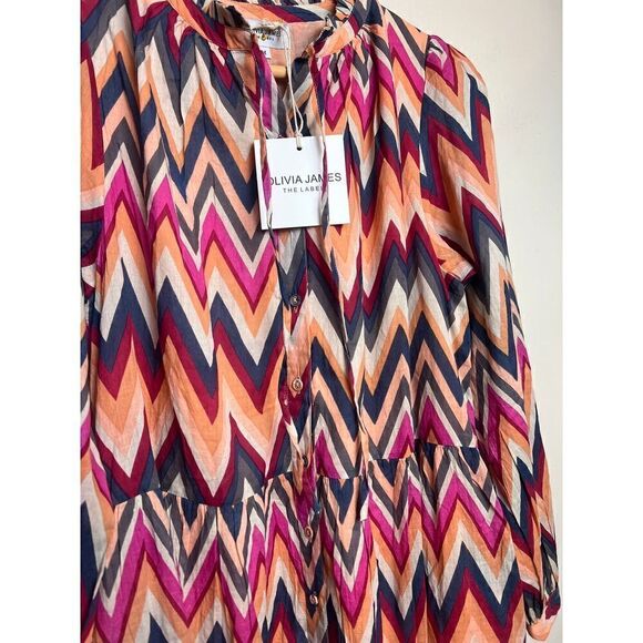 Olivia James the Label Lydia Dress in ZigZag Sunset NWT Sz. M - Picture 4 of 6